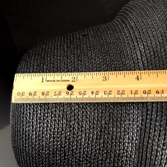 Black Flip Brim Summer Hat Woven Polypropylene IC 21 Inches - Picture 16 of 16